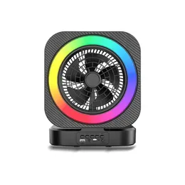 Bluetooth -högtalare med Light Show, USB Charge Folded Fan, Support TF Card Play, HD Sound, Mini Speaker for Travel Party Camping Cykling