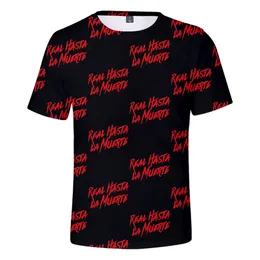Anuel aa t-shirt real hasta la muerte 3d tryck streetwear män kvinnor mode överdimensionerad t shirt rappare sångare hip hop tshirt topps
