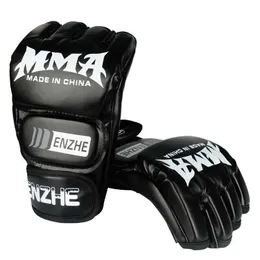 Защитное снаряжение 5 цветов Толстые боксерские перчатки MMA Gloves Half Finger Sanda Taekwondo Fight MMA Gloves Gloves Professional TKD Оборудование для обучения HKD230718