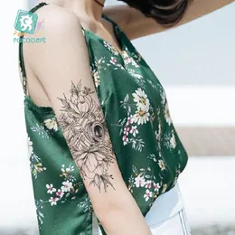 New Waterproof Flower Arm Tattoo Fashion Arm Sticker Original Ink Flower Temporary Tattoos Sticker Size:210*100mm