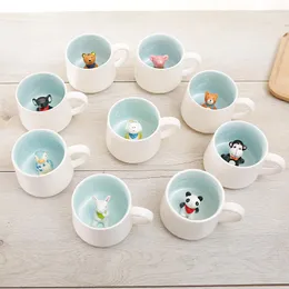 Canecas 3D Animal Caneca de Cerâmica Bonito Dos Desenhos Animados Leite Café Água Copo Café Da Manhã Novidade Presentes Crianças Natal Personalizado