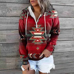 Kvinnors hoodies tröjor Kvinnor Fashion Hooded Sweatshirt Autumn Winter Casual Long Sleeve Printed Oversize Hoodie Coats Tops Female J230718