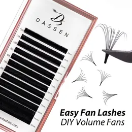 Ciglia finte Easy Fan Lashes Extension DIY 2d3d5d10d Faux Mink Blooming Eyelash Extensions 003005007010 Auto Fanning Makeup 230617