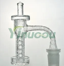 DHL Yinuoou Sandblasted Smoking Full Weld Quartz Terp Slurper Banger Set With Quartz Cap Seamless Weld Beveled Edge Smoke Nails For Glass Dab Rigs Water Bong