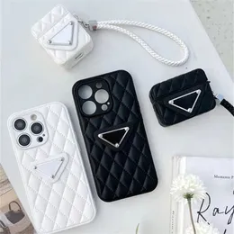 Модные кожа Rhombic Plaid Phone Case для iPhone 14 13 12 11 Pro Max Mobile Back Shell 14plus 14pro 14promax 13pro классический дизайн -дизайнерский обложка