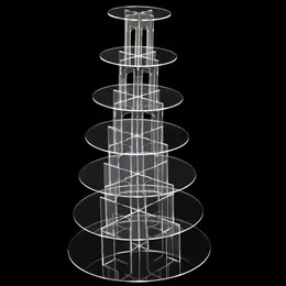 TOP FODHAPEY 7 TIER ROUND CLEAR ACRYLEAD PARTION СВАДЕЙНА