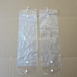 30st Lot 20inch-24 tum plast PVC-väskor för att packa hårförlängningstransparenta förpackningar med Button309L