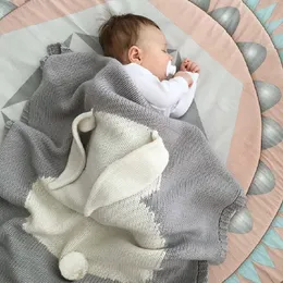 Battaniye kundaklama 1 adet bebek battaniye kundak bebek sargısı örgü battaniye için çocuk tavşan karikatür ekose bebek bebek yatağı kundaklama