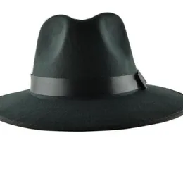 Whole-YOCCAS ao longo do chapéu de inverno Vintage Jazz Cap Stage Visor British Men Sombreros Para Hombres Black Fedora Hats For Mens263o