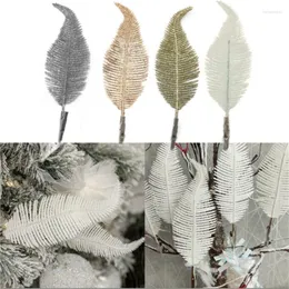 Party Decoration 5st/Set Gold White Silver Christmas Tree Feather Trinket Lämplig för många tillfällen Hemtillbehör