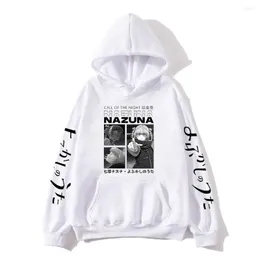 Mens Hoodies Gece Çağrısı Nazuna Nazuna Nanakusa Waifu Hoodie Anime Yofukashi Yok UTA Grafik Sweatshirt Kapşonlu Kazak Polar