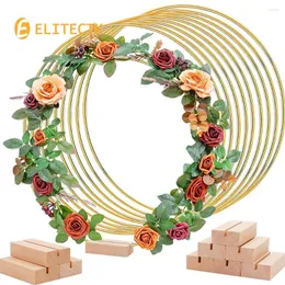Decorative Flowers 10pc 12 Inch Metal Hoop Floral Wreath Macrame Gold Large Craft Rings For Making Wedding Decor Dream Catcher And DIY Wall