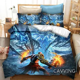 Set di biancheria da letto GOD OF WAR Set stampato in 3D Copripiumini Federe Copripiumino Consolatore (dimensioni USA/UE/AU) Tessili per la casa H03