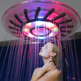 2020 새로운 LED 상단 스프레이 8 인치 복근 LED 샤워 실 샤워 샤워 멀티 컬러 점프 유형 화려한 상단 스프레이 샤워 온도 제어 색상 2395