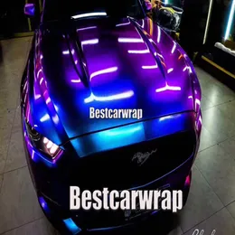 Premium Purple Blue Rainbow Drift Gloss Vinyl Car Wrap Styling Shift Covering Folie Flip-Flop-Folie mit Luftblase 1 52 x 20 m 185 Stunden