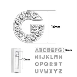 1300 st parti 10mm A-Z Bling Full Rhinestones Slide Letter Charms DIY Alphabet Fit For 10mmdiy Wristband Keychains254q