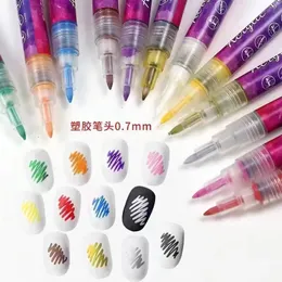 تلميع الأظافر 12 قطعة/مجموعة فن الأظافر الرسم القلم Graffiti Nail Acrylic Pen Pens Paint Paintly بطانة DIY 3D ملحقات الملحقات البطيئة 230718