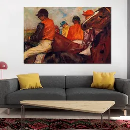 Högkvalitativ balettdans Canvas Art Edgar Degas Jockeys III Målning handgjorda moderna sovrumsdekor