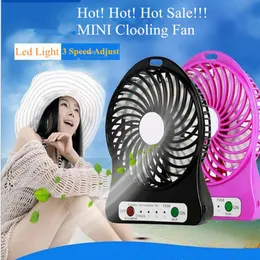 Mini Protection Fan Multifunktionell USB -laddningsbar Kids Tabellfläkt LED -ljus 18650 Batteri Justerbar 3SPEED MINI USB COOLING FAN 2864