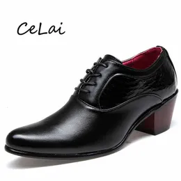 Qualidade masculina High 243 Brand Heels Men Wedding Hedding Non Slip Mens Dress Shoes Classic Designer Sneakers G16 230718 S 517 S