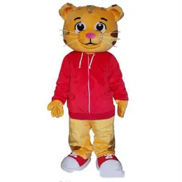 2018 Factory Cute Daniel the Tiger Red Jacket Cartoon Character Mascot Costume Fancy Dress241A