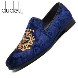 Loafers Casual Wedding Men 891 klänning Big Size Lazy Peas Embrodery Moccasins Suede Leather Shoes Zapatos 230718 276