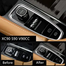 Volvo XC90 S90 V90 2016-18 Chrome ABS2939 용 센터 콘솔 기어 변속 프레임 장식 커버 트림