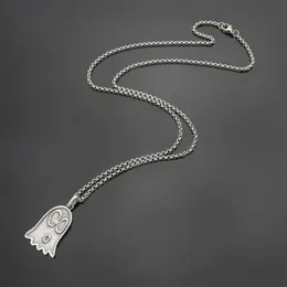 Neues Angebot Retro Stil Männer Dame Messing Engagement Lange Halskette Mit Carving G Brief Elfen Spectre Ghost Pendant281V