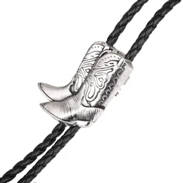 Bolo Ties Classic Riding Boots Bolo Tie Collar Rope Pendant American Western Cowboy Bolo Tie HKD230719