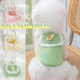 Hundebekleidung Schöne Spitze Welpen Slip Kleid Sommer Dünne Stil Avocado Erdbeere Banane Kleidung Weste Cartoon Obst Haustier Kleidung Kleider