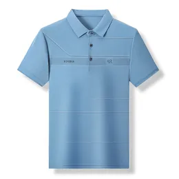 Herrpolos casual mens mode polo skjorta lapel golf kort ärm företag dagliga toppar t shirt fritid kamisor utomhus män kläder 230718