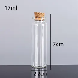 17ml 22x70x12 5mm küçük mini berrak cam şişe kavanozları ile cork stoperlar mesajı düğünler