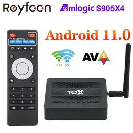 Set Top Box TOX3 Android 11 Smart TV Box 4GB 32GB Amlogic S905X4 2T2R 5G Dual Wifi 1000M BT4.1 Support AV1 4K 60fps Set Top Box DLNA TVBox 230718