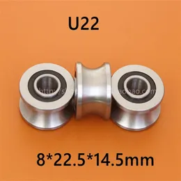 10 peças de alta qualidade U22 ABEC-5 8mm V U rolamentos de polia ranhurada 8 22 5 14 5 13 5 mm U rolamento de esferas de roda de rolo 242a