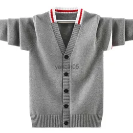 Pullover Children's School Mundurs For Boys 2022 Autumn Winter Kids Pure Cotton Knited Cardigan Jacket Style HKD230719