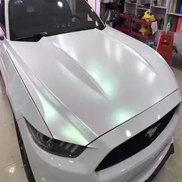 Premium Matt Satin Aurora White Vinyl Wrap Film Adhesive Car Wrapping Foil med Air Release Channel2137