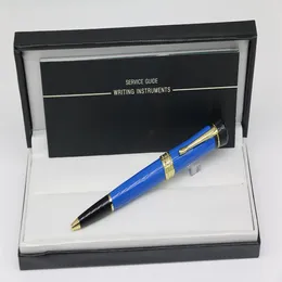 ラッキースターシリーズユニークなボールポイントペンは、ローズゴールドトリム8カラーオフィススクールサプライを添えた高級青樹脂で作られています336i