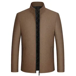 Miscele di lana da uomo Giacche di lana da uomo Autunno Inverno da uomo Misto lana Cappotto da uomo Casual Colletto alla coreana Capispalla con cerniera calda Abbigliamento giacca HKD230718