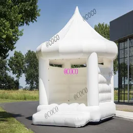 Utomhusaktiviteter Uppblåsbar bröllopsjumper hus 5x4m White Bouncy Caslte Moonwalks House For Adults N Kids229q