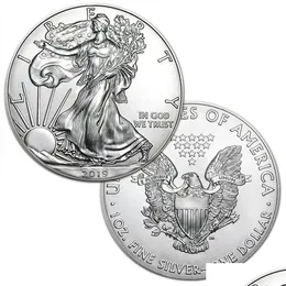 Altre Arti E Mestieri Statua Americana Della Libertà Aquila Moneta Argento Placcato Collezione Commemorativa Nuovo Regalo Decorazione Della Casa Goccia Deliv Dhfqb