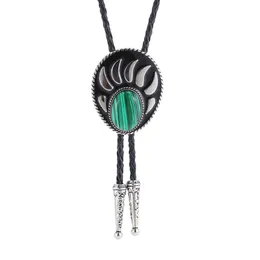 Bolo Ties KDG western cowboy in lega di zinco BOLO cravatta orso zampa punto pietra naturale western cowboy uomo e donna cravatta BOLO HKD230719