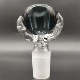 Estilo Bowl Piece 18 mm de espessura Bowl Piece Bong Glass Slide Water Pipes Black Round Dragon Claw Heady Slides Tigelas Coloridas Acessório para Fumar Masculino