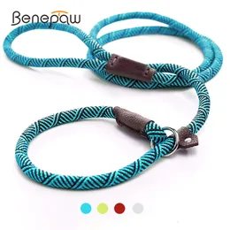 Dog Collars Leashes Benepaw Durable Slip Rope Leash Collar 2 In 1 Adjustable Loop Comfortable Small Meidum Large Pet Harness 230719