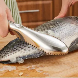 Narzędzia do drobiu mięsnego kuchnia gotowanie ryb do czyszczenia noża skórna skórka skórka skórka ze stali nierdzewnej łuski gadżetów rybackich 230719