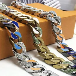 Luxus Designer Ketten Links Patches Halsketten Mode Orange Titan Stahl Hip Hop Schmuck Halskette für Liebhaber Männer Frau LA1341319D