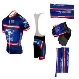 Magliette da ciclismo Tops 2022 Usps Us Stati Uniti Postal Jersey Kit manica corta traspirante Estate Panno ad asciugatura rapida Mtb Ropa Ciclismo Dhspi