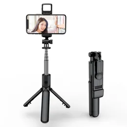 S03S selfie stick stativtelefon stativ för mobiltelefon handhållen teleskopfyllning ljus bluetooth selfie monopods