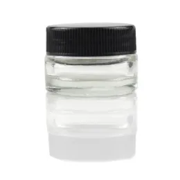 DAB JAR FOOD GRADE 비 스틱 5ml 유리 병 강화 왁스데리 허브 50g 농축 물 용기가있는 검은 뚜껑