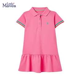 Little Maven Girls Polo Dresses 캐주얼 학교 학생 어린이 드레스 아이를위한 옷 여름 어린이 의류 소녀