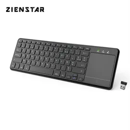 Zienstar AZERTY French Letter 2 4Ghz Touchpad Wireless Keyboard for Windows PC Laptop Ios pad Smart TV HTPC IPTV Android Box 21061306j